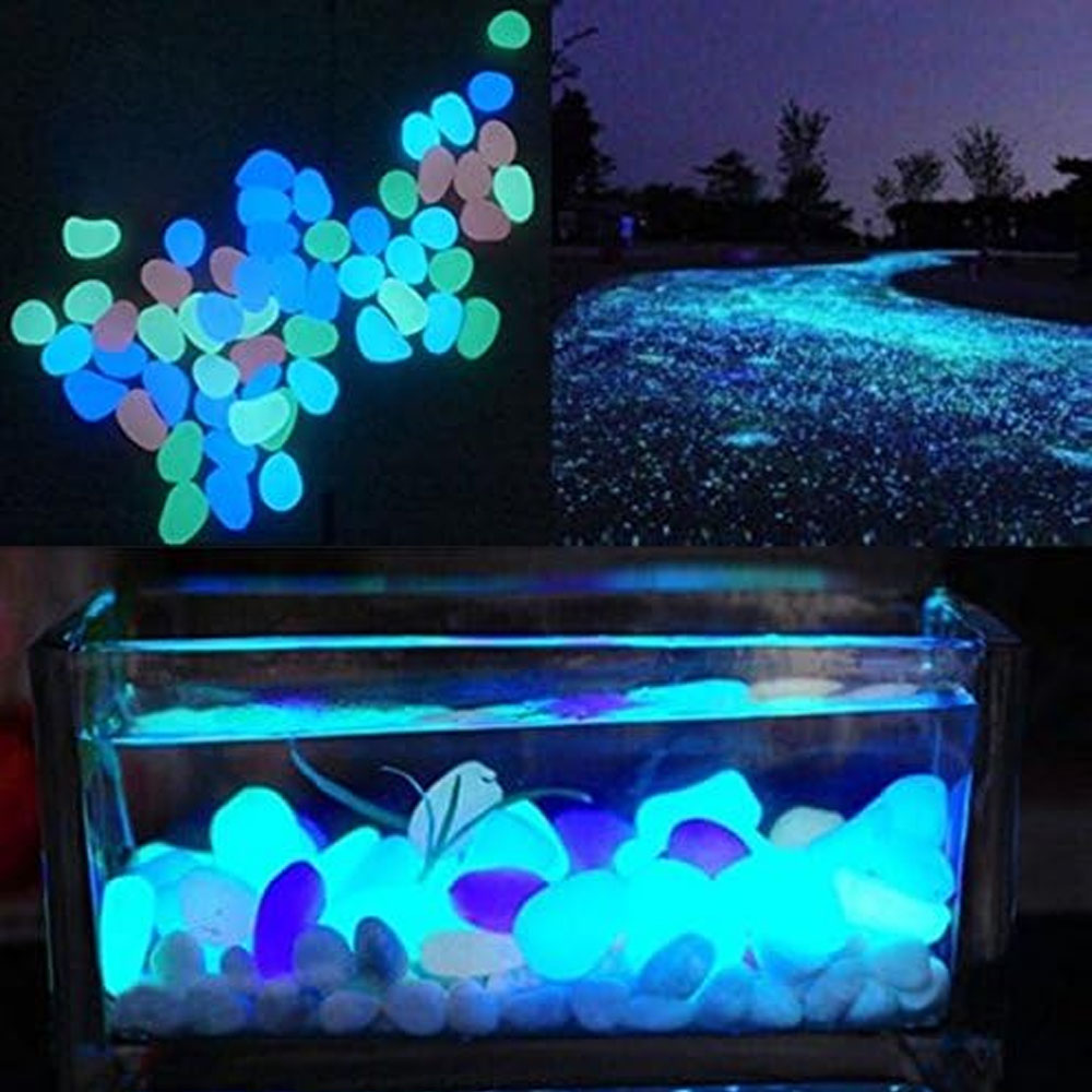 Fish Tank Rocks Glow Blue Pebb - đánh giá và giá Aquarium Plants